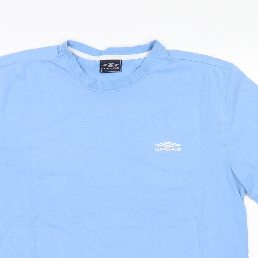 Umbro Mens Blue  Polyester  T-Shirt Size M Crew Neck