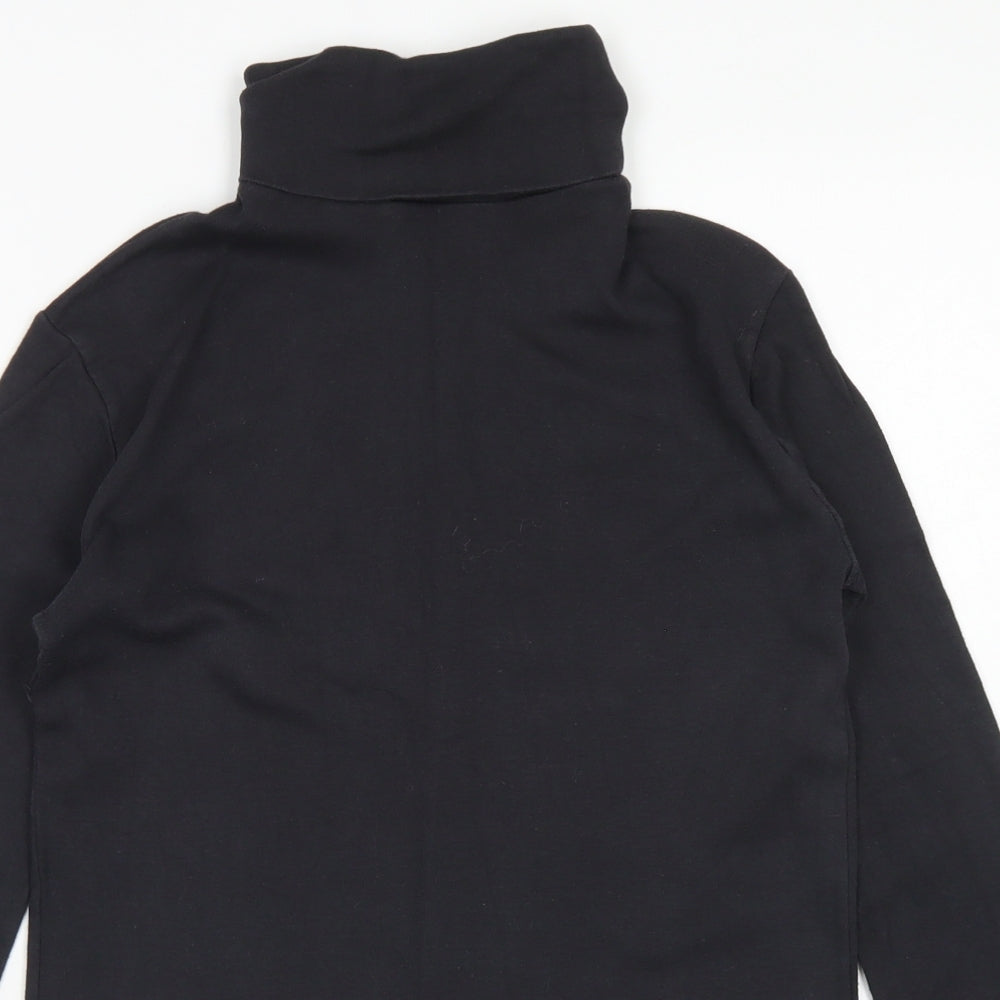 Champion Womens Black  Cotton Basic T-Shirt Size 12 High Neck