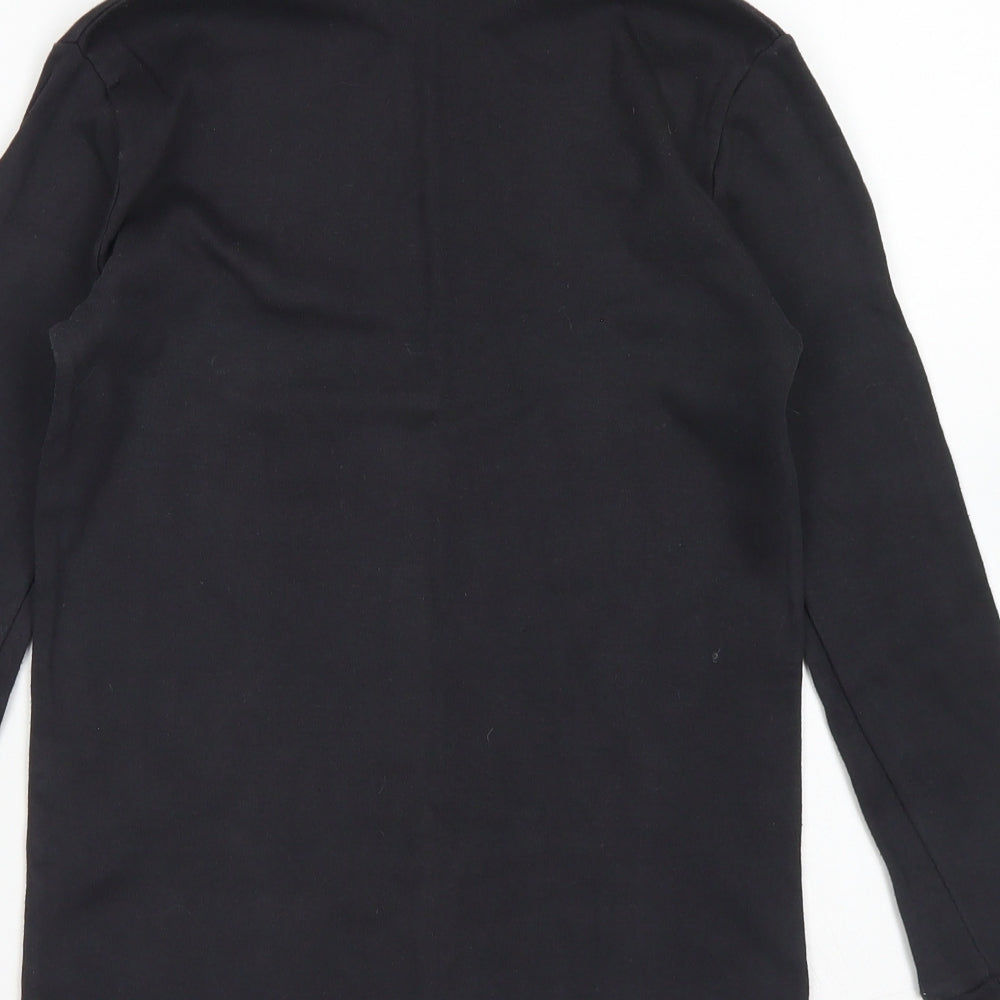 Champion Womens Black  Cotton Basic T-Shirt Size 12 High Neck