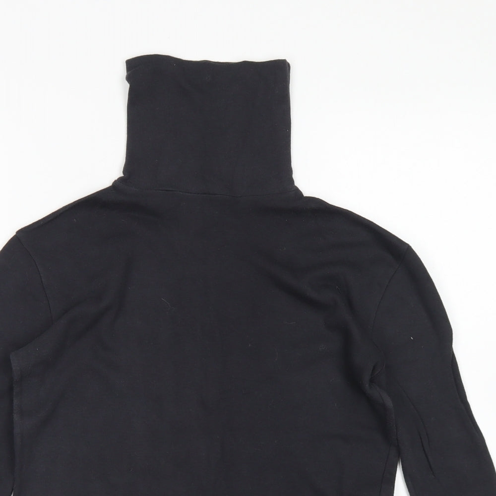 Champion Womens Black  Cotton Basic T-Shirt Size 12 High Neck