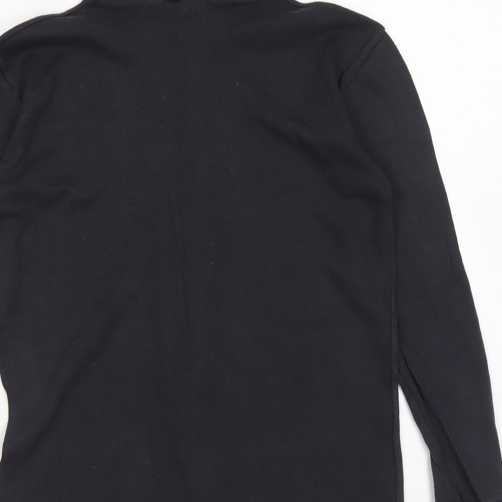 Champion Womens Black  Cotton Basic T-Shirt Size 12 High Neck