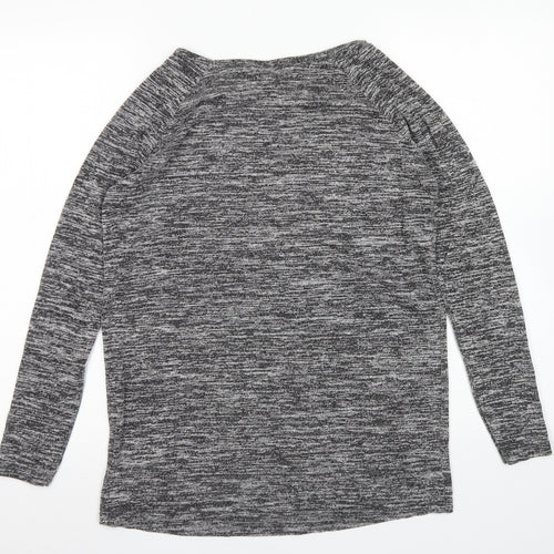 Topshop Womens Grey  Viscose Basic T-Shirt Size 6 Round Neck