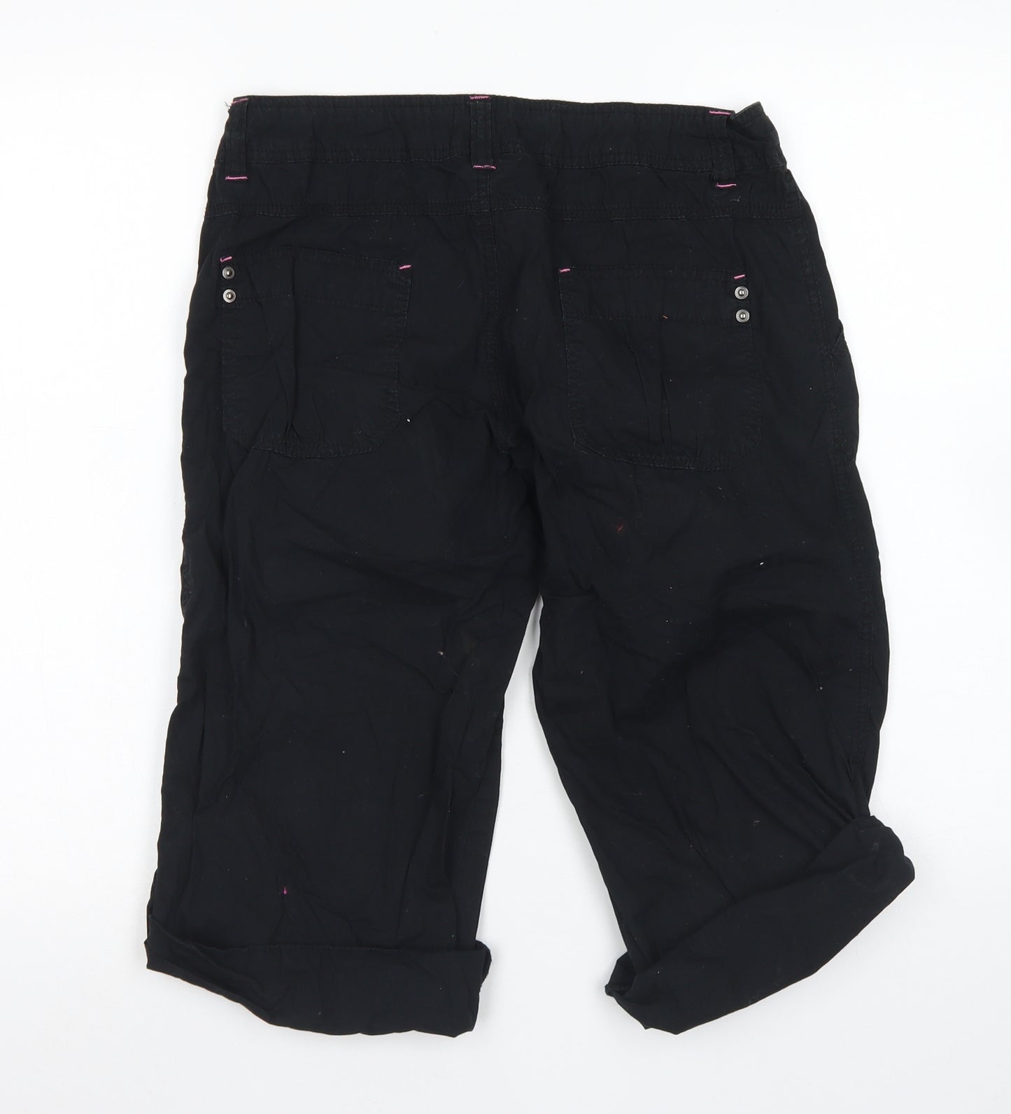 Denim Co Womens Black  Cotton Cargo Shorts Size 20 L14 in Regular Button