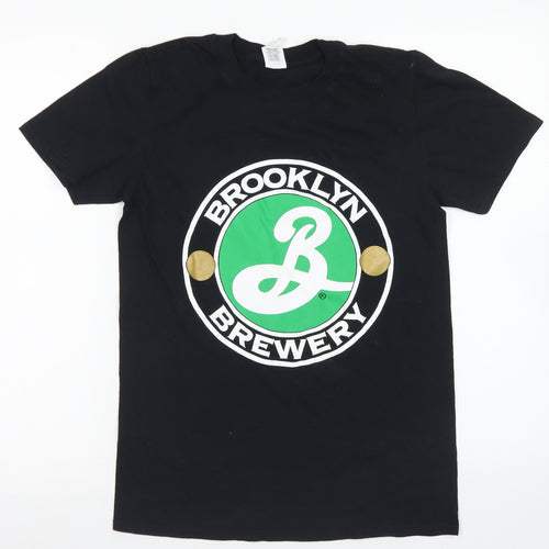 Gildan Mens Black  Cotton  T-Shirt Size S Crew Neck  - Brooklyn Brewery