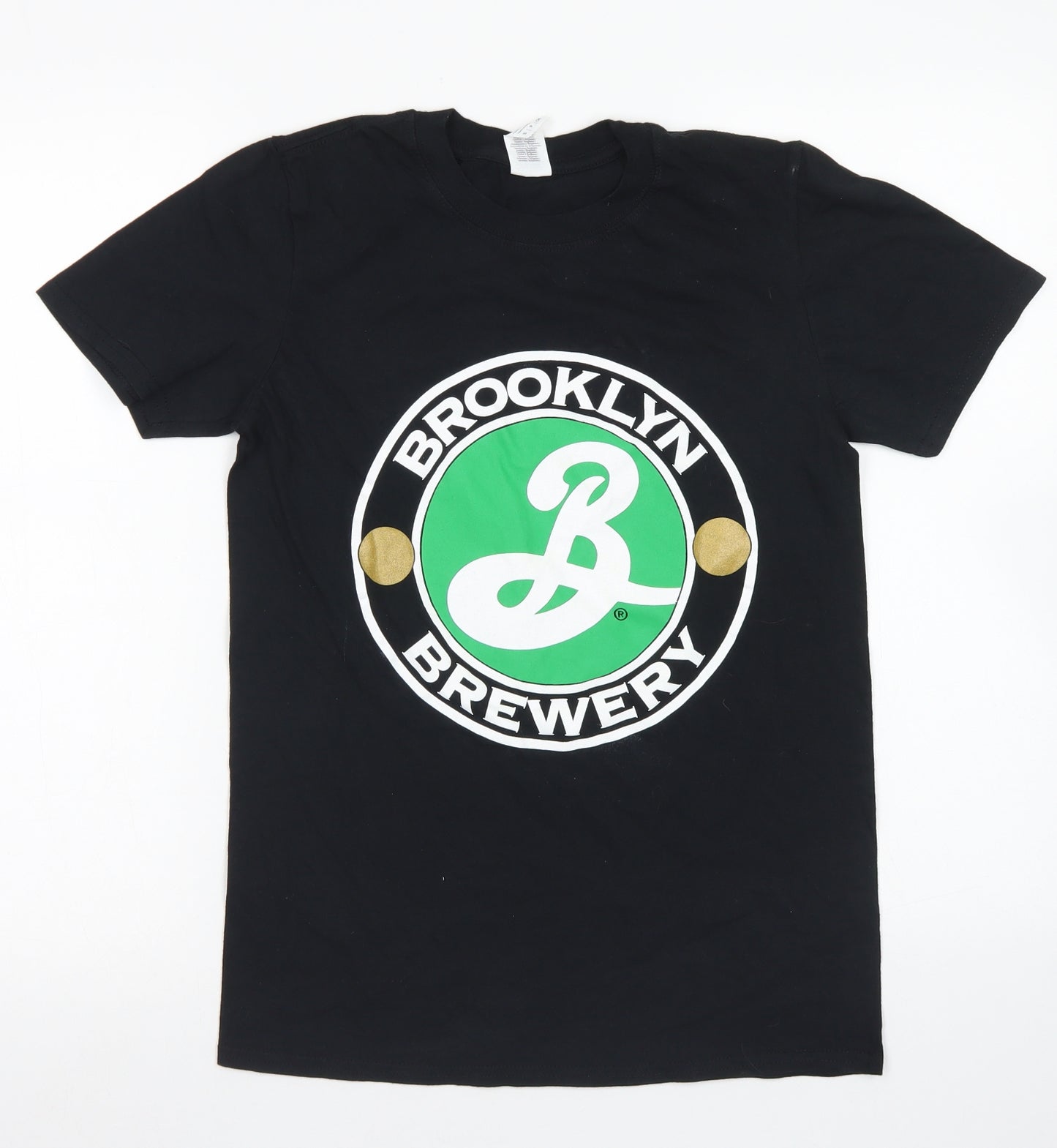 Gildan Mens Black  Cotton  T-Shirt Size S Crew Neck  - Brooklyn Brewery