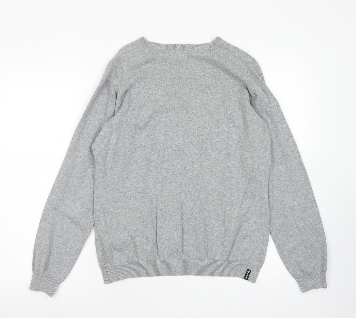 Inesis Womens Grey V-Neck  Cotton Pullover Jumper Size L