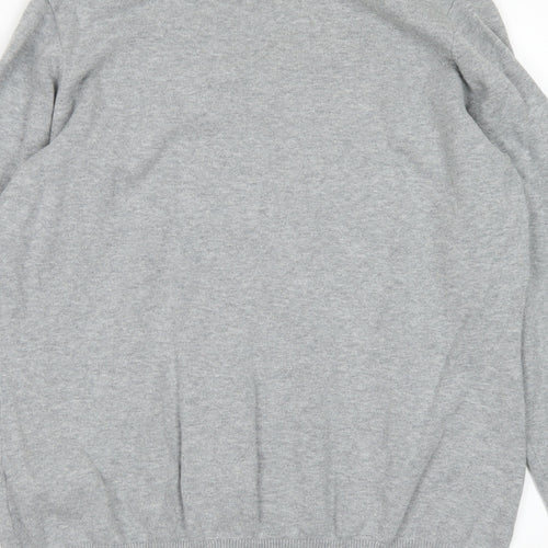 Inesis Womens Grey V-Neck  Cotton Pullover Jumper Size L