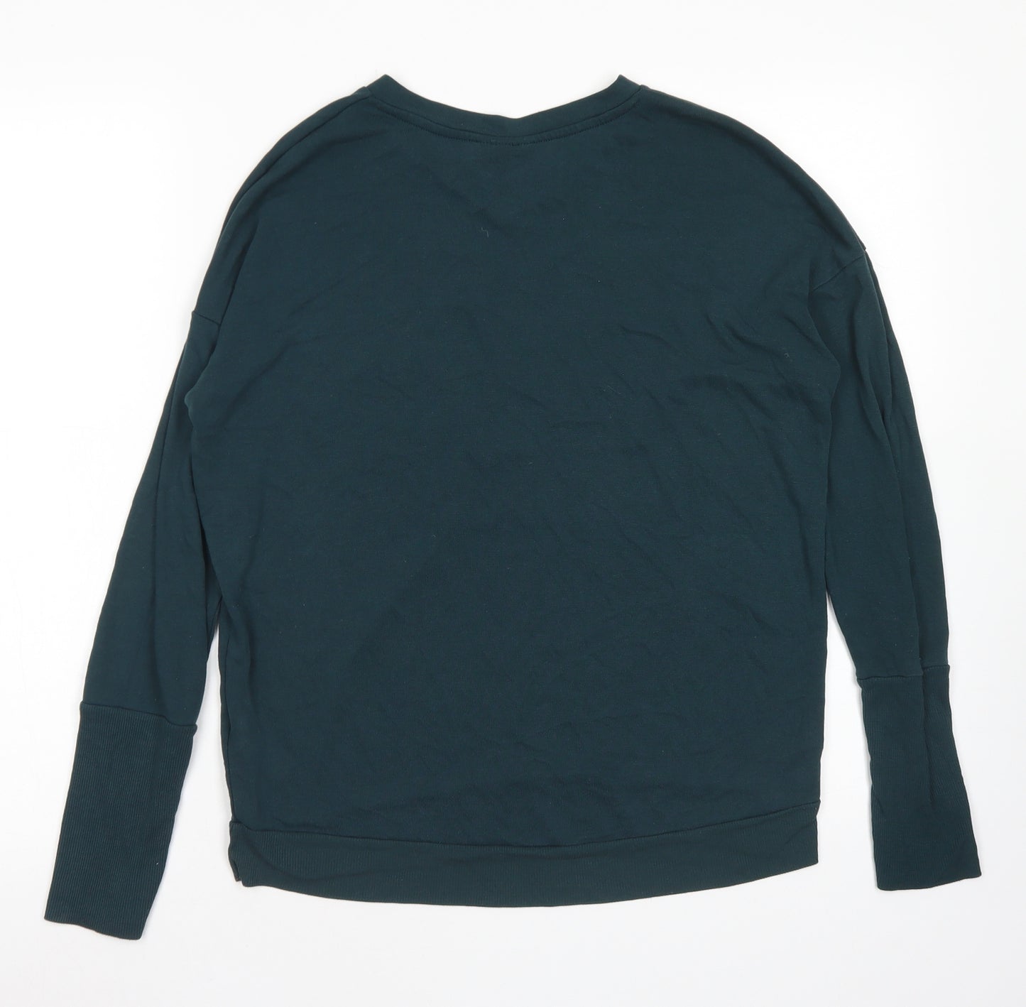 Topshop Womens Green V-Neck  Polyester Pullover Jumper Size 8