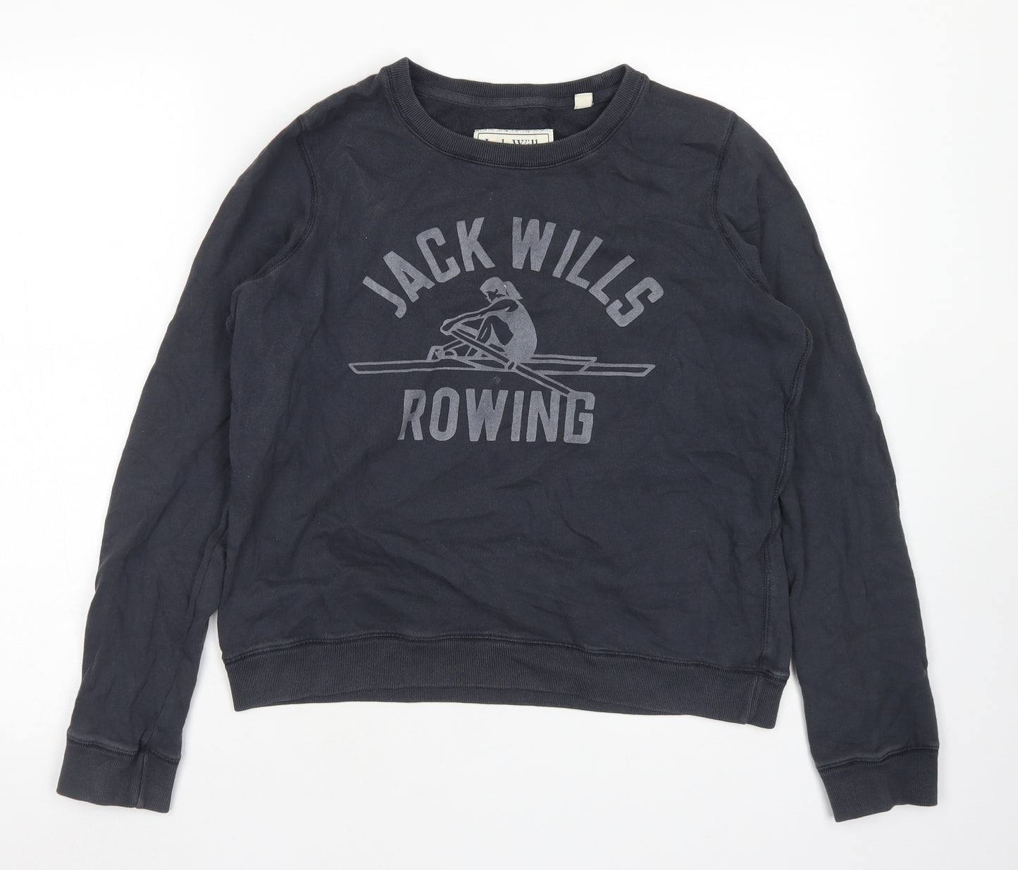 Jack Wills Womens Blue  Cotton Pullover Sweatshirt Size 12   - Rowing