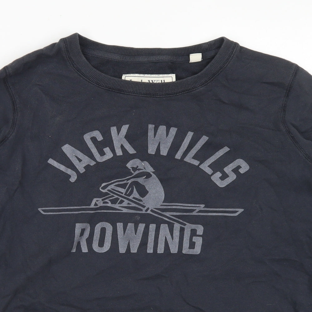 Jack Wills Womens Blue  Cotton Pullover Sweatshirt Size 12   - Rowing