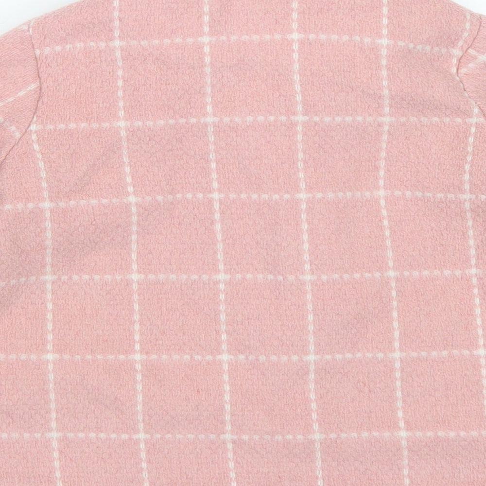 NEXT Girls Pink Check  Overcoat Coat Size 2-3 Years  Button