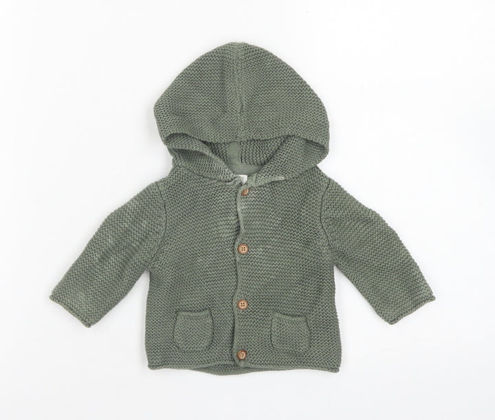 NEXT Boys Green  Cotton Cardigan Jumper Size 0-3 Months  Button - Up to 1 month