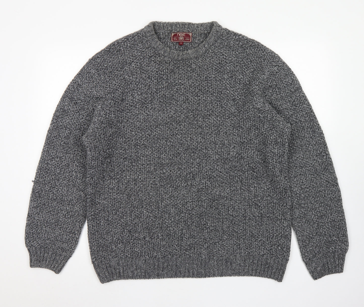 NEXT Mens Grey Crew Neck  Acrylic Pullover Jumper Size XL