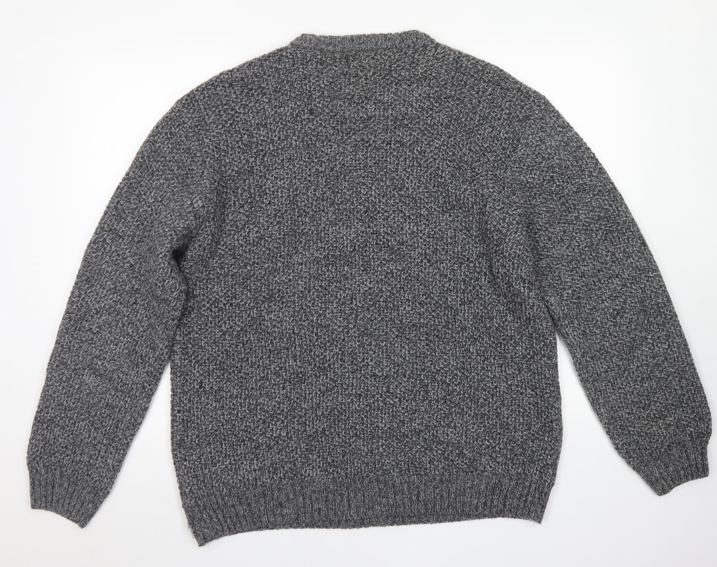 NEXT Mens Grey Crew Neck  Acrylic Pullover Jumper Size XL