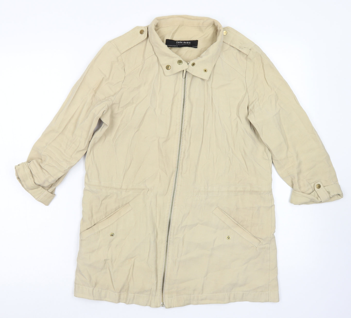 Zara Womens Beige   Jacket  Size XS  Zip