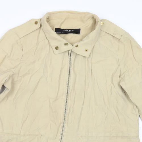 Zara Womens Beige   Jacket  Size XS  Zip