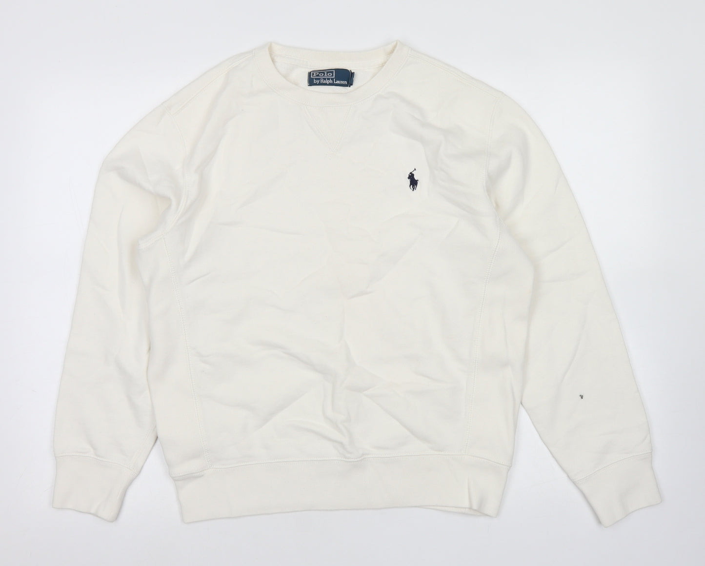 Polo by Ralph Lauren Womens White  Cotton Pullover Sweatshirt Size M