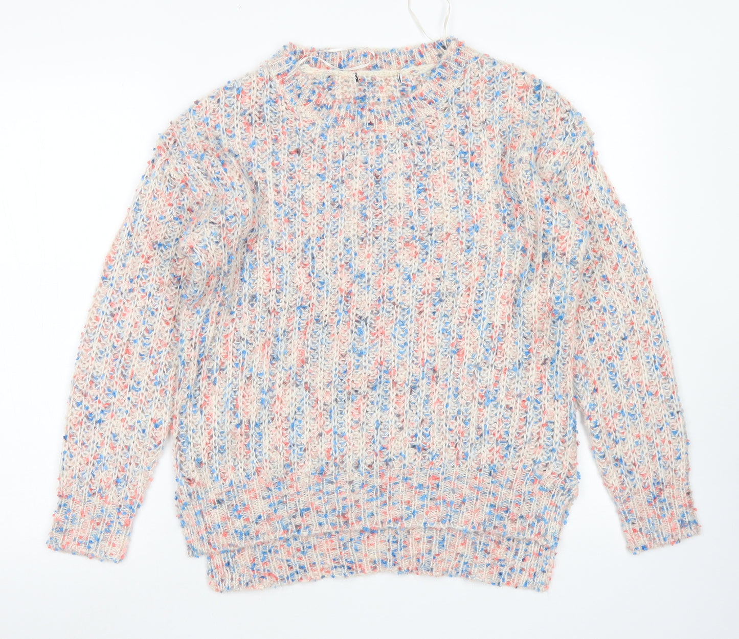 George Womens Pink Crew Neck  Acrylic Pullover Jumper Size S