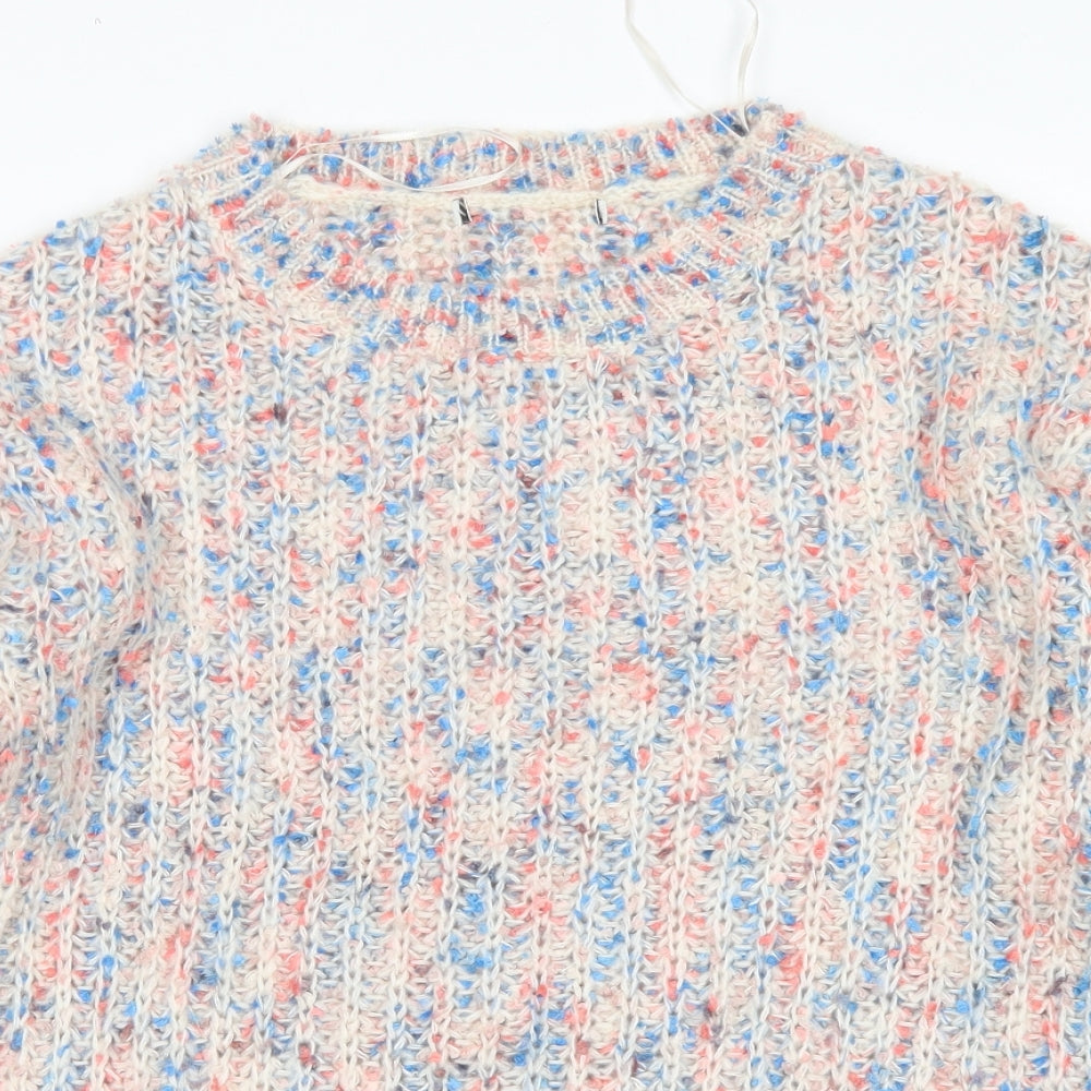 George Womens Pink Crew Neck  Acrylic Pullover Jumper Size S
