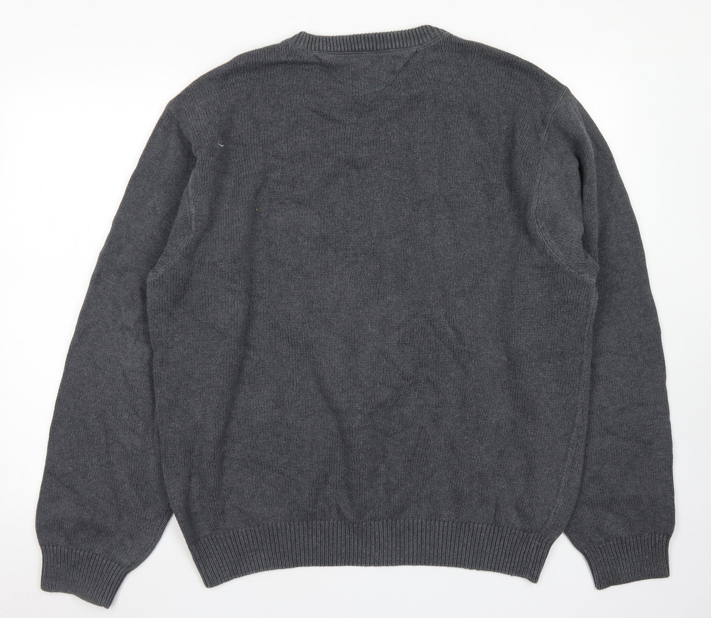Tommy Hilfiger Mens Grey Crew Neck  Cotton Pullover Jumper Size 2XL