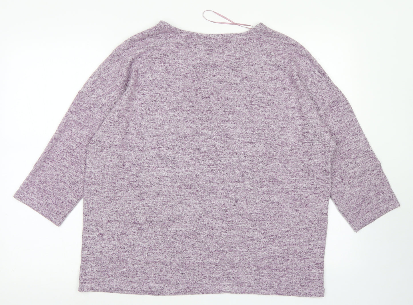 TU Womens Purple  Viscose Basic T-Shirt Size 16 Round Neck