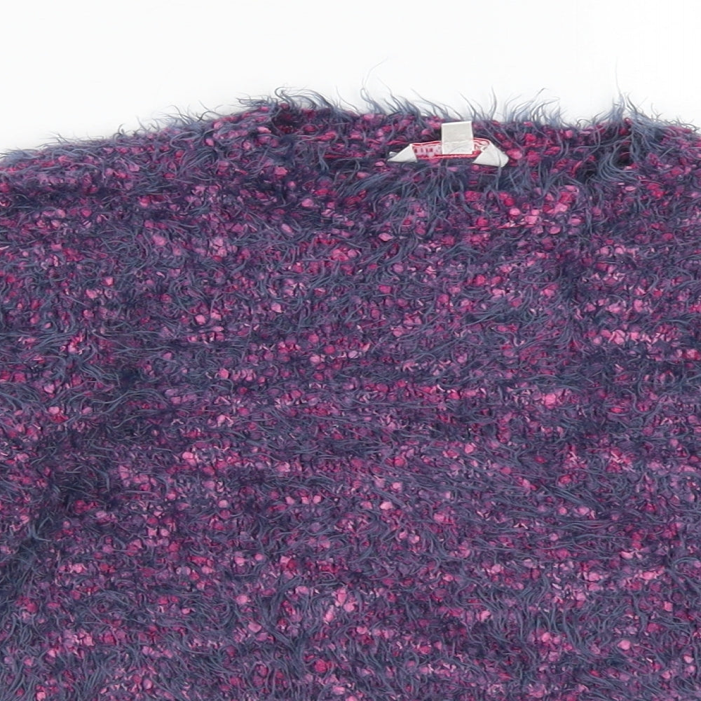 Miss E-vie Girls Purple Crew Neck  Polyester Pullover Jumper Size 9-10 Years   - Cropped