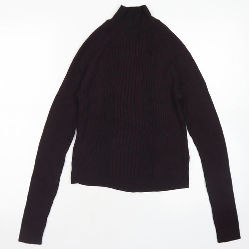 New Look Womens Purple Mock Neck  Viscose Pullover Jumper Size 10