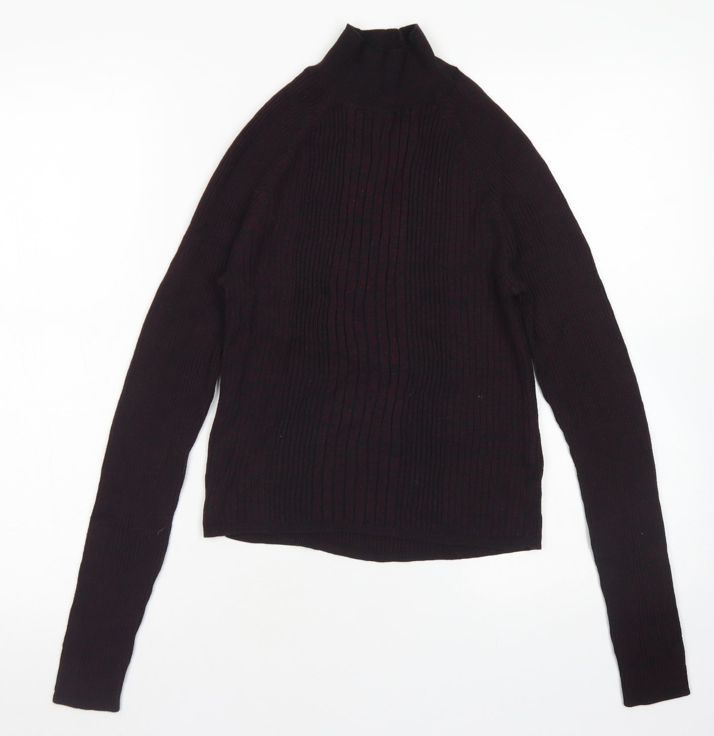 New Look Womens Purple Mock Neck  Viscose Pullover Jumper Size 10
