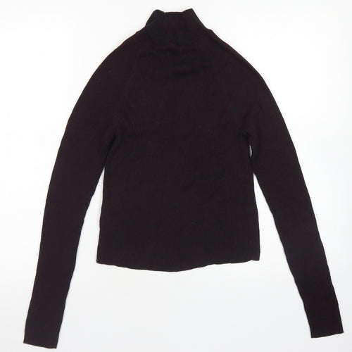 New Look Womens Purple Mock Neck  Viscose Pullover Jumper Size 10
