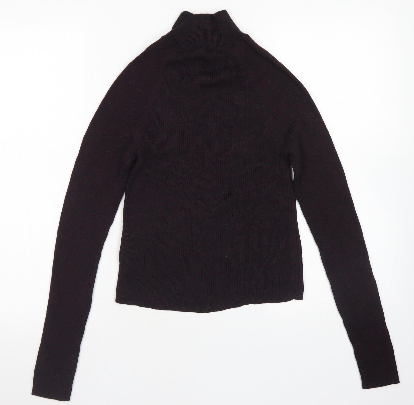 New Look Womens Purple Mock Neck  Viscose Pullover Jumper Size 10