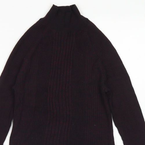New Look Womens Purple Mock Neck  Viscose Pullover Jumper Size 10