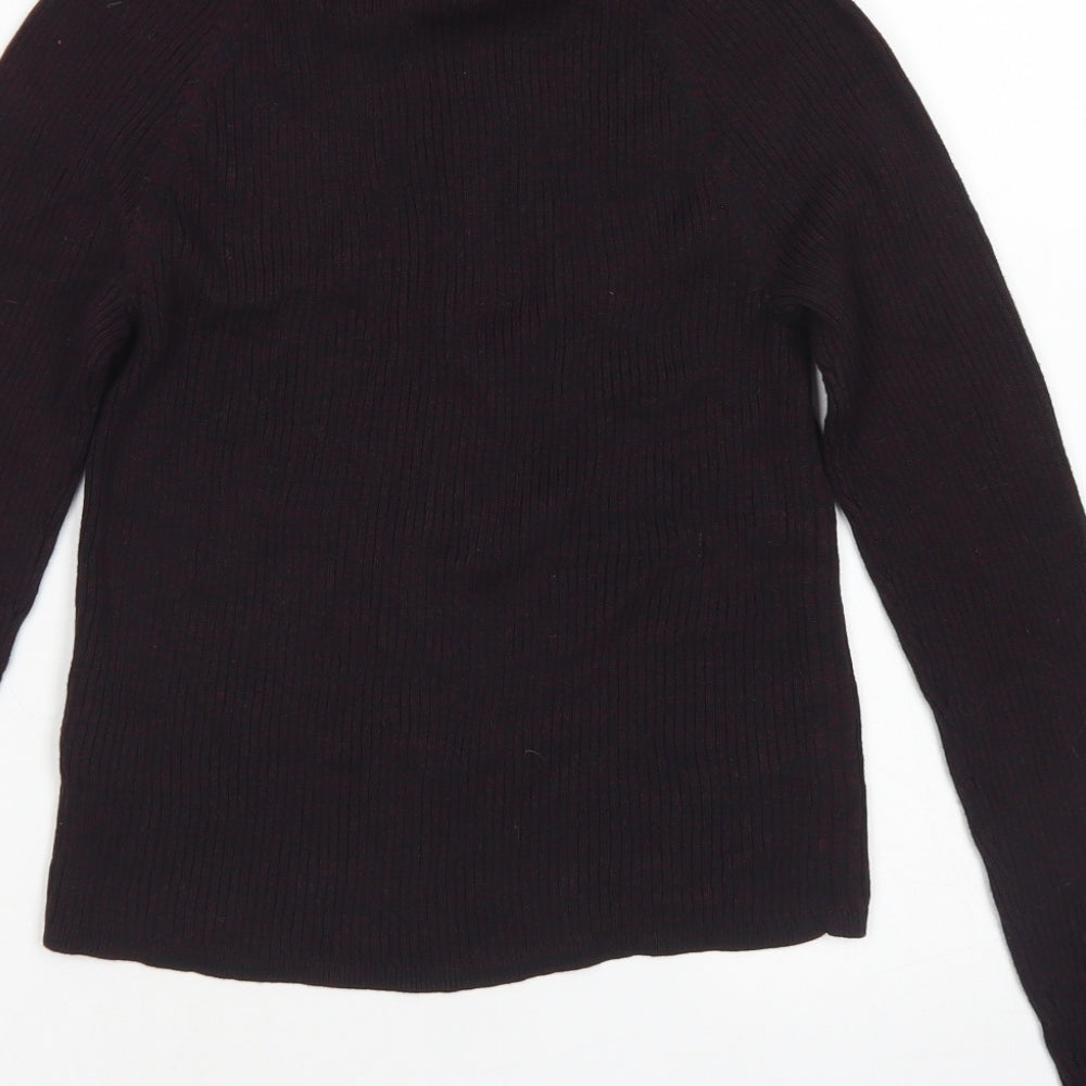 New Look Womens Purple Mock Neck  Viscose Pullover Jumper Size 10