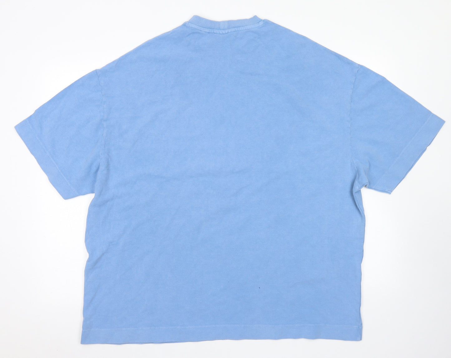 COLLUSION Mens Blue  Cotton  T-Shirt Size M Crew Neck