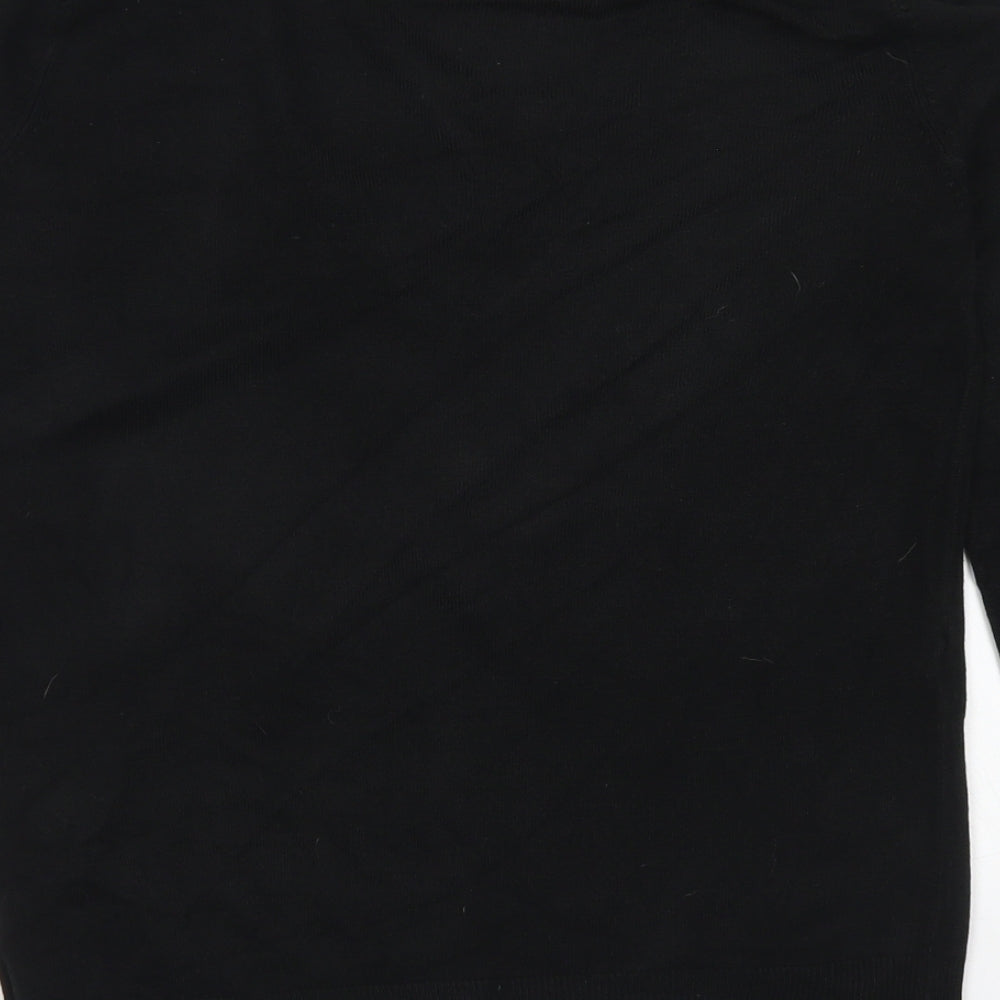 NEXT Womens Black V-Neck  Acrylic Pullover Jumper Size 12