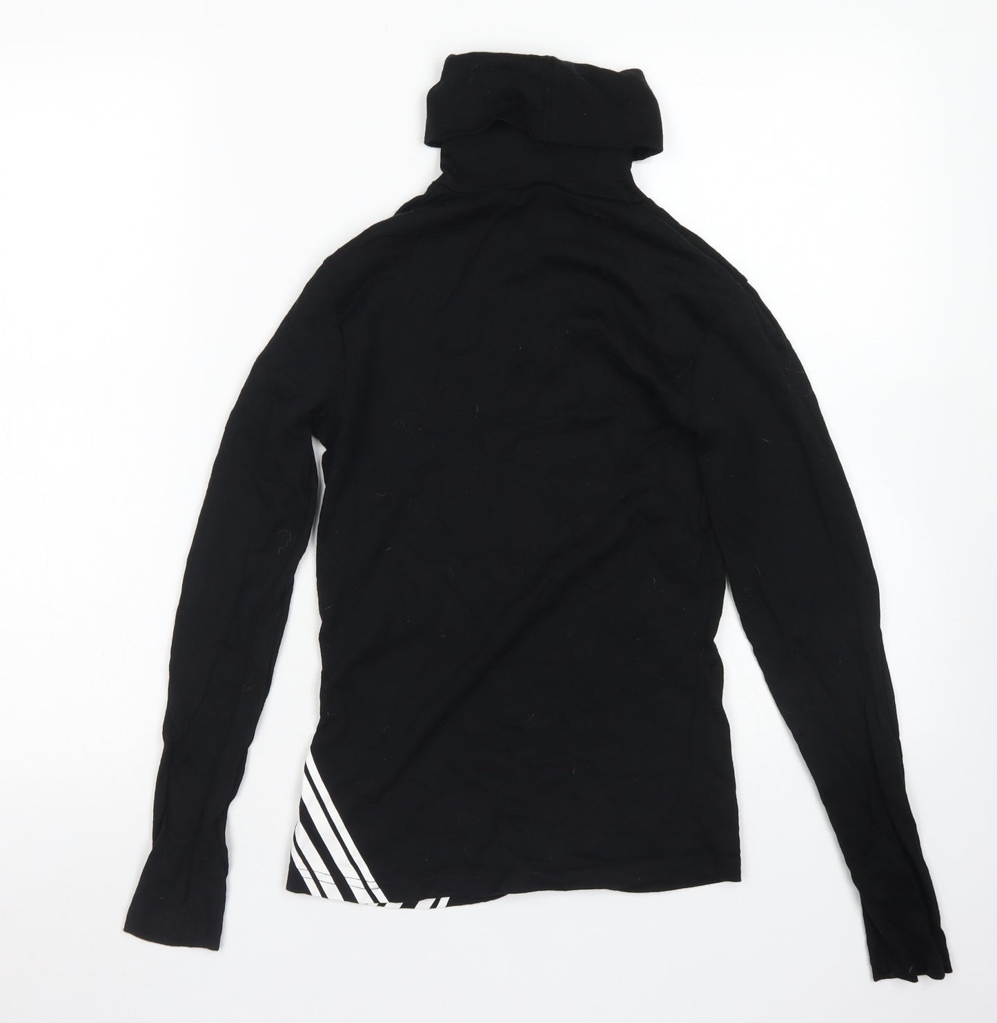 Crane Womens Black  Wool Basic T-Shirt Size 8 Roll Neck