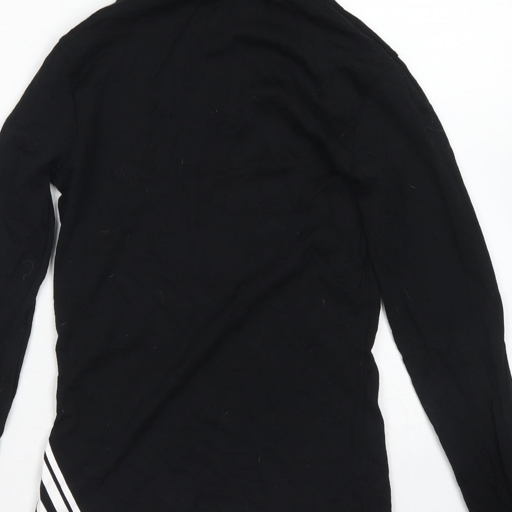 Crane Womens Black  Wool Basic T-Shirt Size 8 Roll Neck