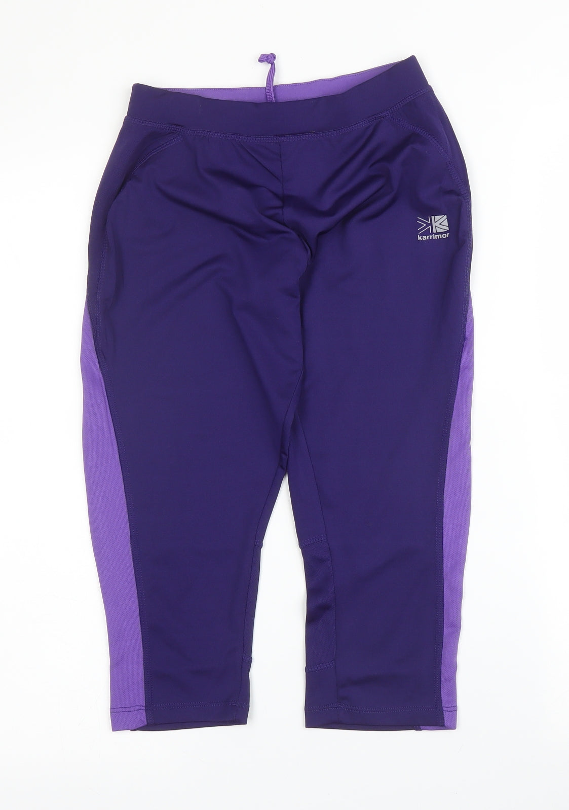 Karrimor Womens Purple  Polyester Compression Shorts Size 10 L16 in Regular Drawstring