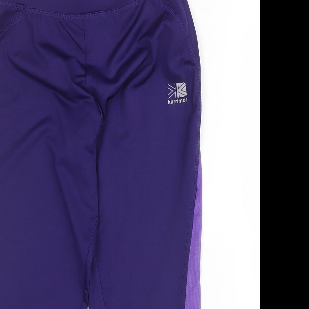 Karrimor Womens Purple  Polyester Compression Shorts Size 10 L16 in Regular Drawstring