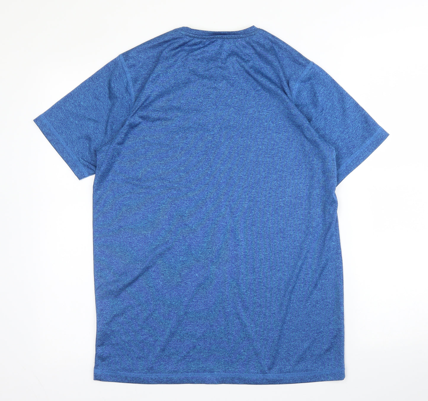 TEX Mens Blue  Polyester Basic T-Shirt Size S Round Neck