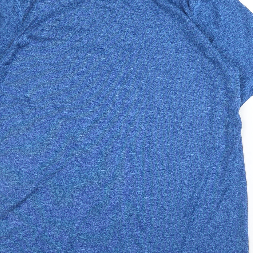 TEX Mens Blue  Polyester Basic T-Shirt Size S Round Neck