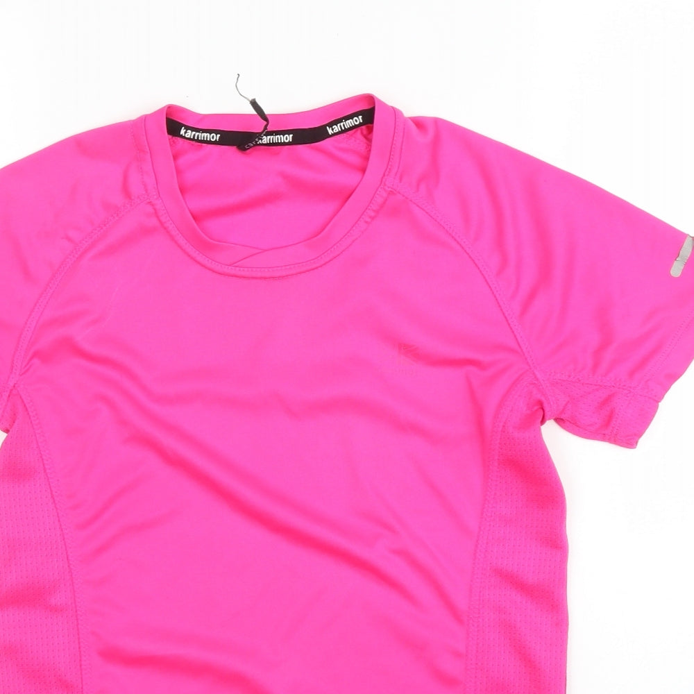 Karrimor Womens Pink  Polyester Basic T-Shirt Size 10 Round Neck