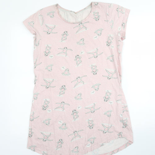 George Womens Pink Solid Cotton Chemise Gown Size 12