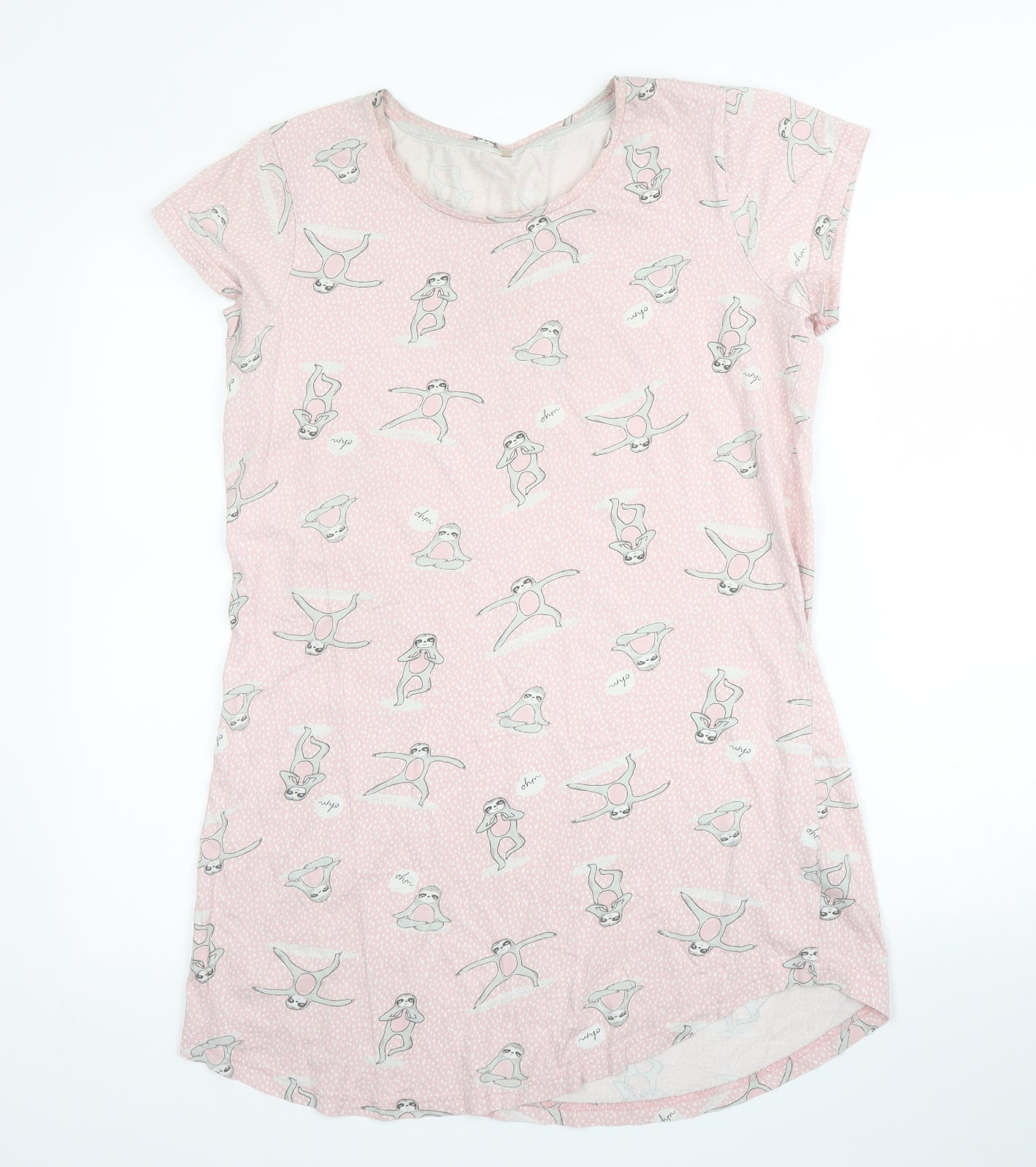 George Womens Pink Solid Cotton Chemise Gown Size 12
