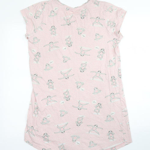 George Womens Pink Solid Cotton Chemise Gown Size 12