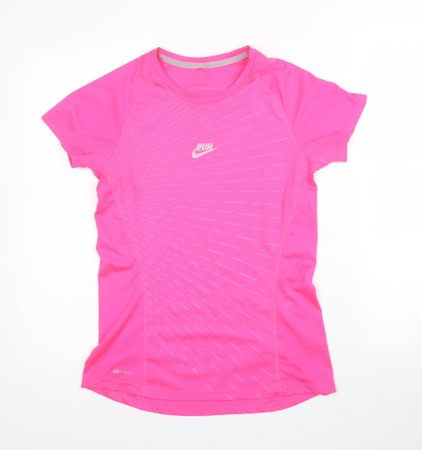 Nike Womens Pink  Polyester Basic T-Shirt Size S Round Neck
