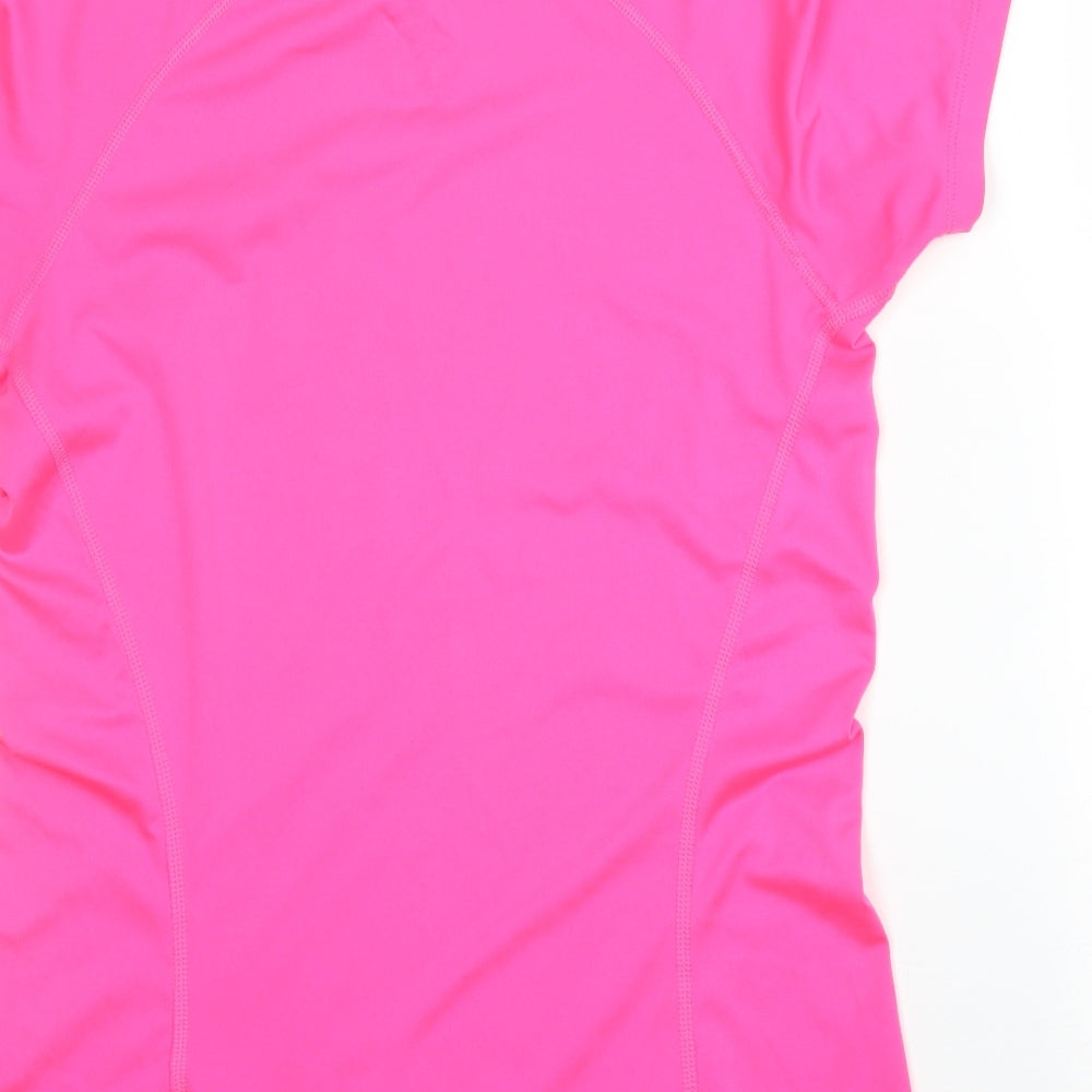 Nike Womens Pink  Polyester Basic T-Shirt Size S Round Neck