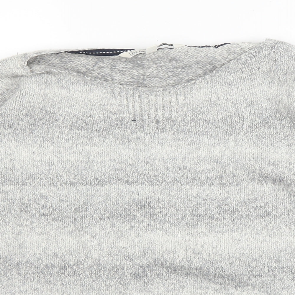 Fat Face Womens Grey Round Neck  Acrylic Pullover Jumper Size 10