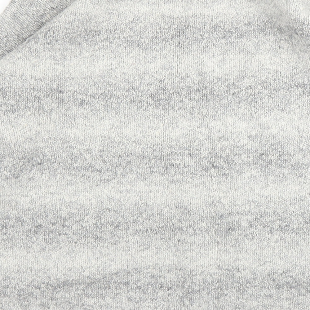 Fat Face Womens Grey Round Neck  Acrylic Pullover Jumper Size 10