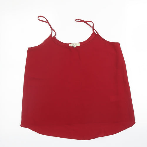 Papaya Womens Red  Polyester Camisole Blouse Size 10 Round Neck