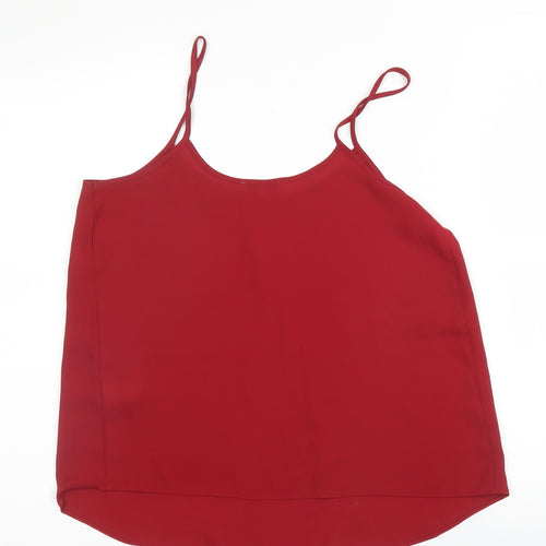 Papaya Womens Red  Polyester Camisole Blouse Size 10 Round Neck